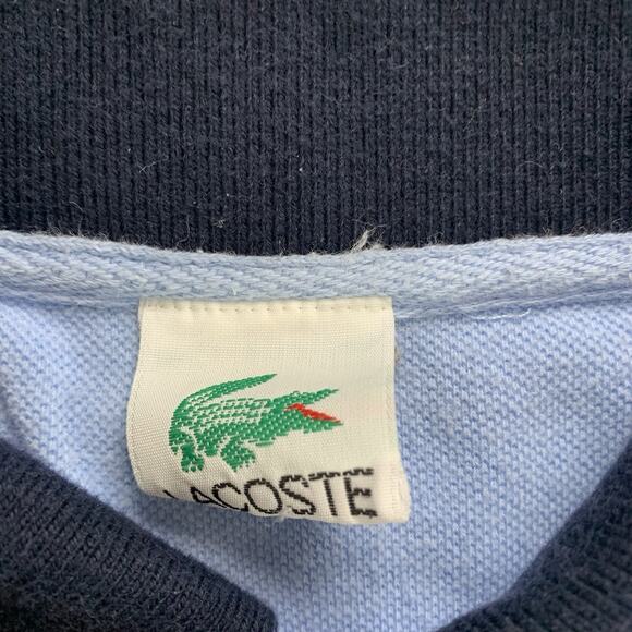 Vintage Lacoste Striped Blue Polo Shirt Mens 2XL Crocodile Preppy - Picture 3 of 8